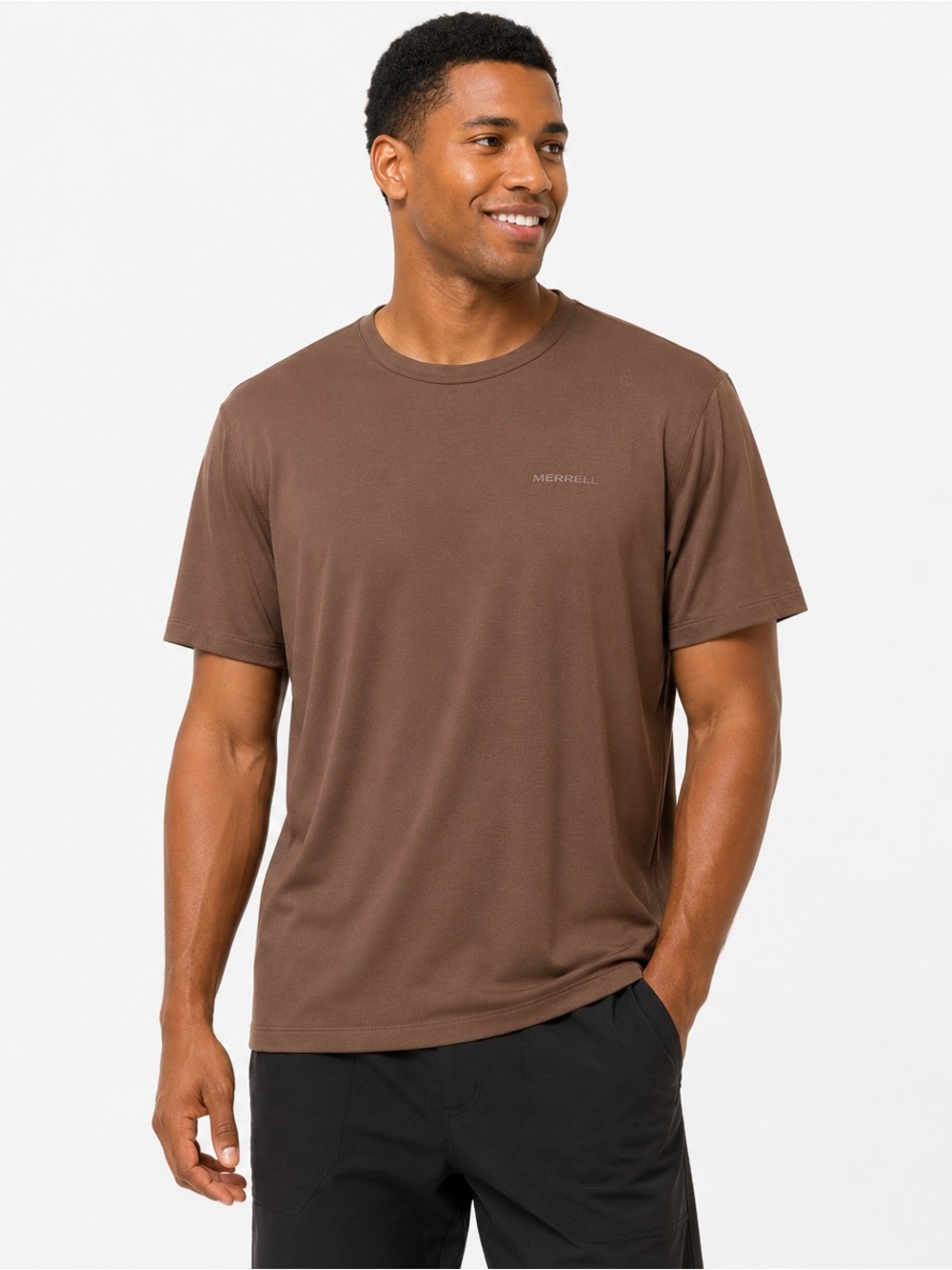 Merrell Performance Moisture Wicking Athletic Tee Shirt XXL Brown Outdoor Hiking